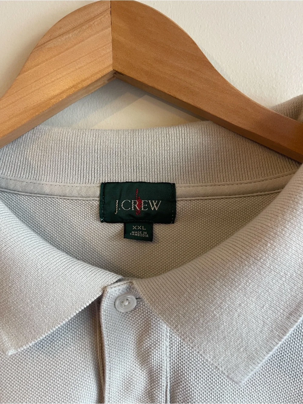 J. Crew Long Sleeve Polo in Light Gray